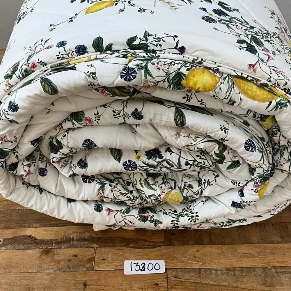 Pottery Barn Monique Lhuillier Positano Comforter & Sham 99 x 91 Lemon Print